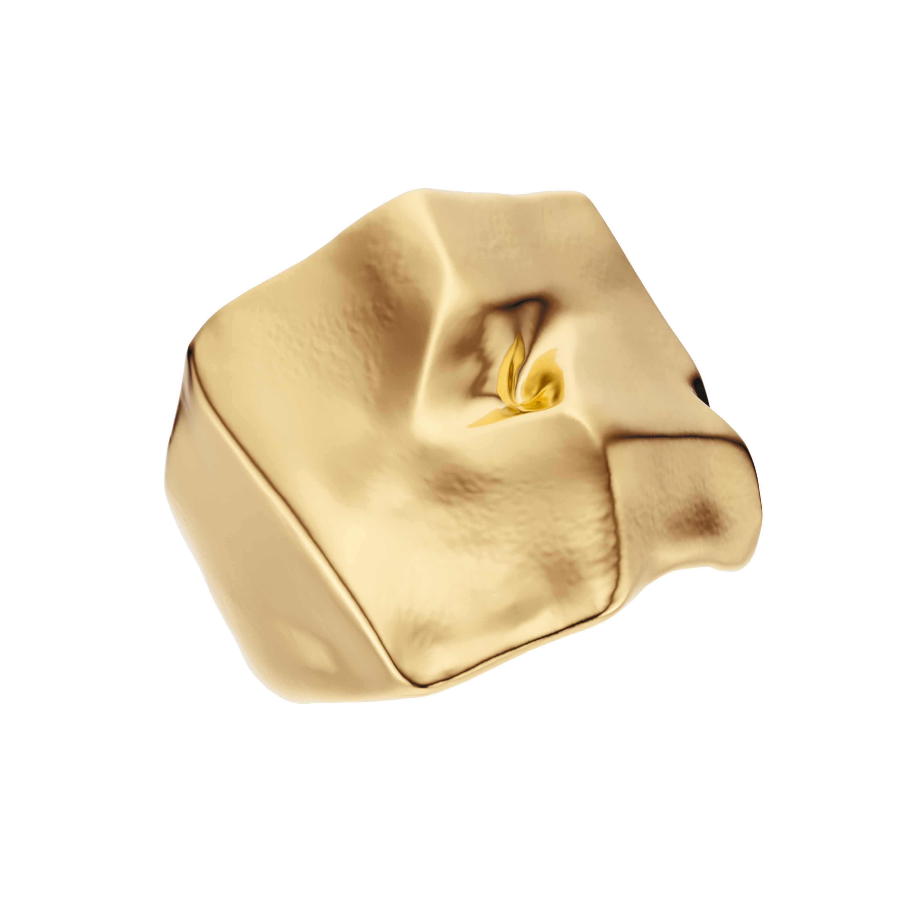 Ourea ring - gold signet with a unique, organic design