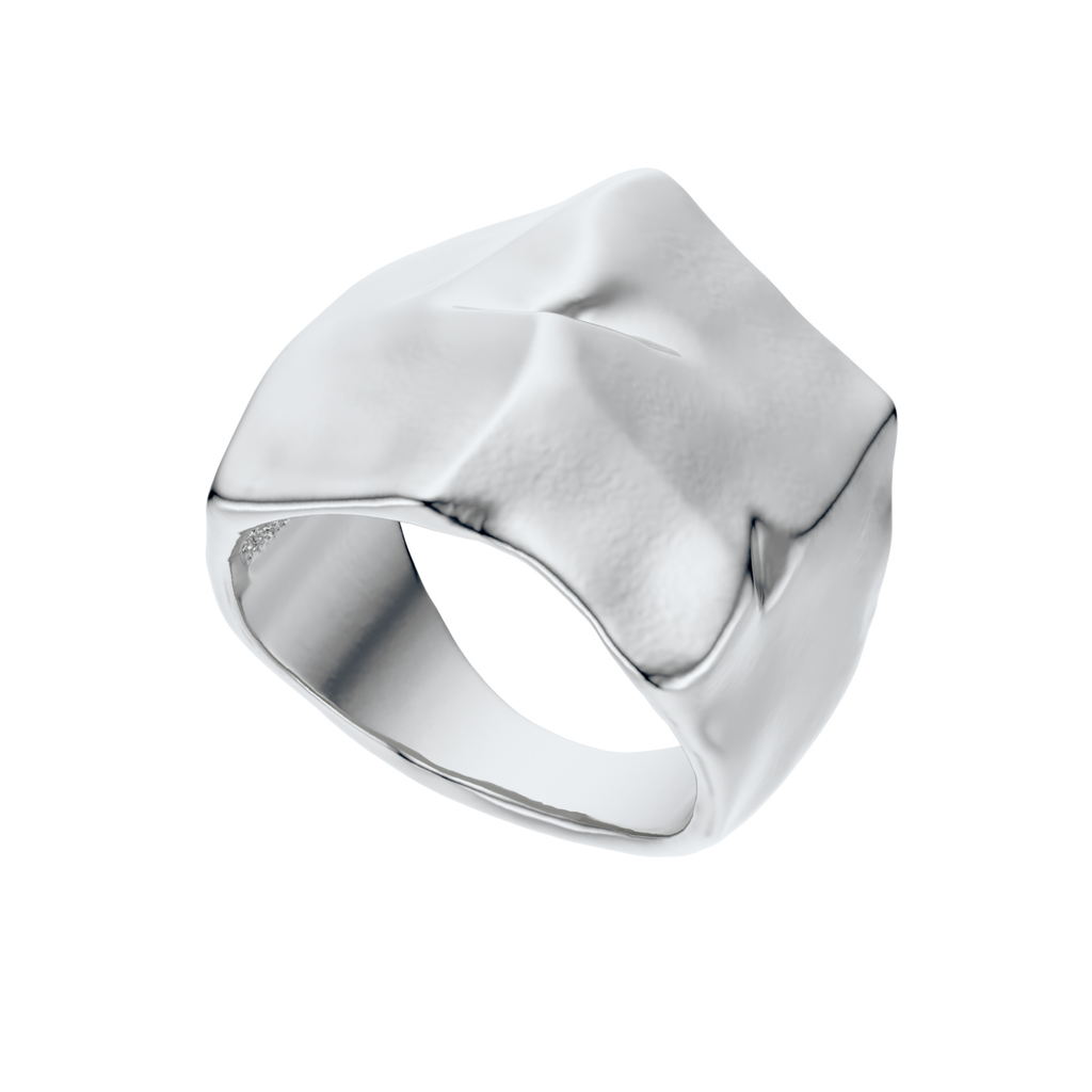 Ourea ring - silver signet with a unique, organic design